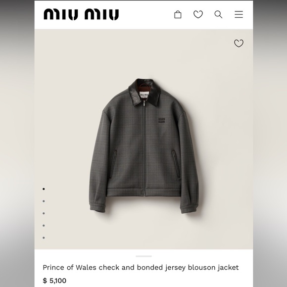 Miu Miu Jackets & Blazers - Miu Miu Prince of Wales Check Blouson Jacket